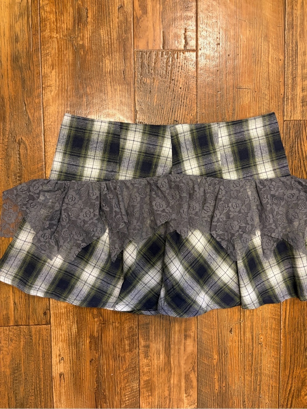 Current Mood Late Night Talking Plaid Mini Skirt
